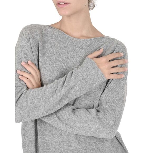 Crown of Edinburgh Cashmere Cashmere Pullover Sweater Women Grigio Peltro Gloves - Picture 3 of 7